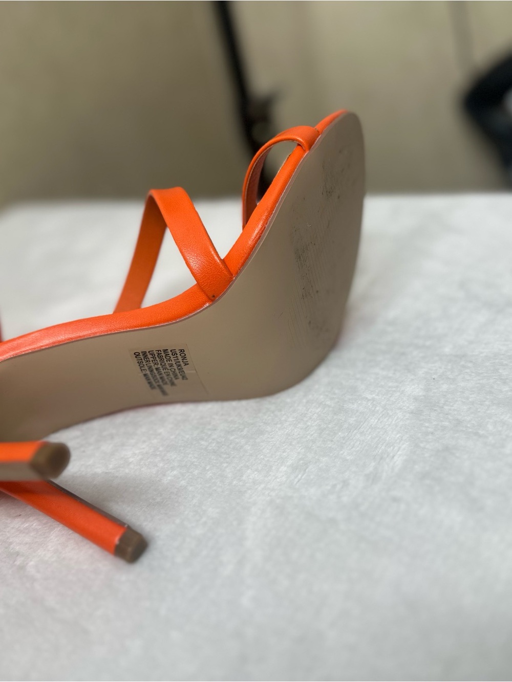 Shoe Dazzle Orange Spiral-Strap Heeled Sandals - Picture 7 of 16
